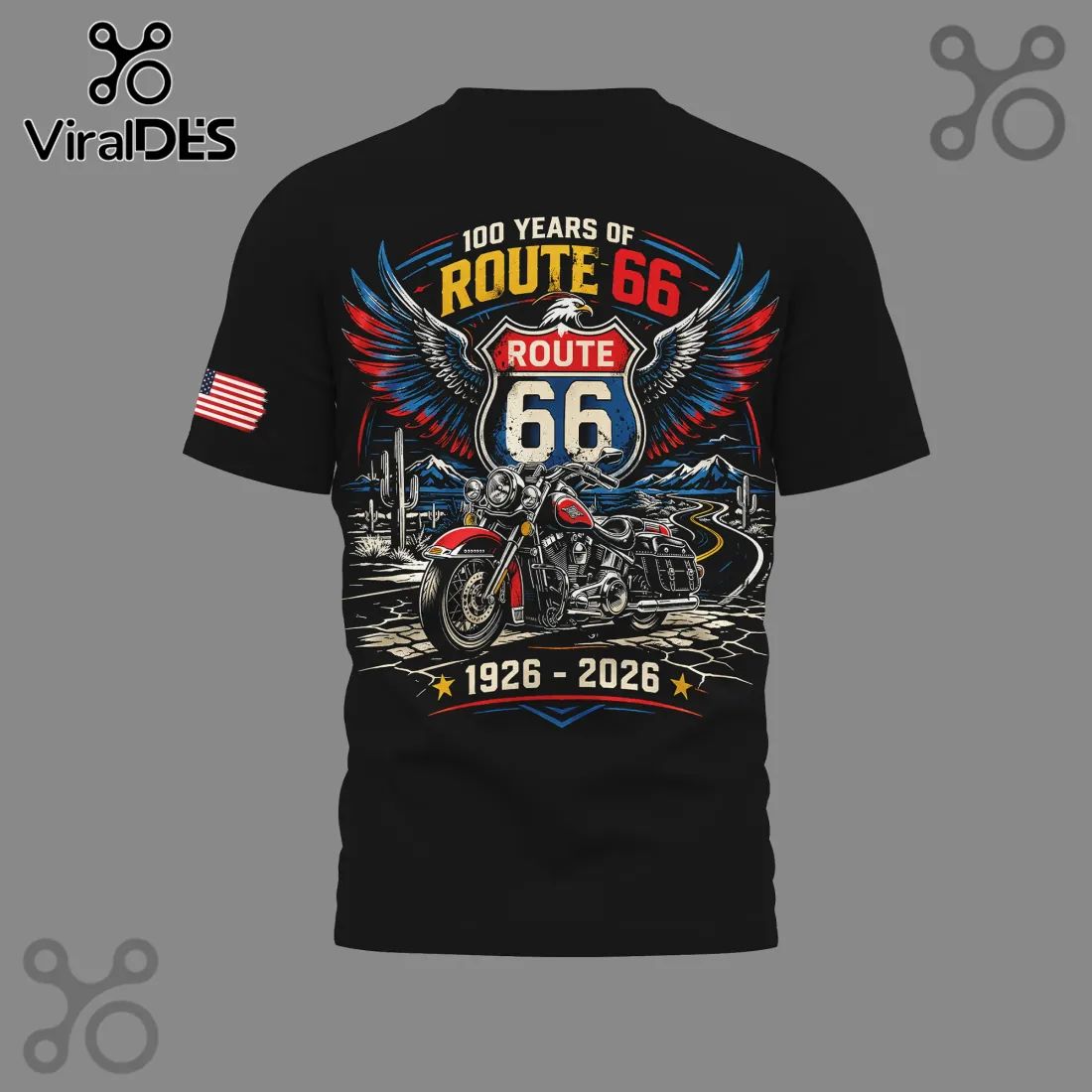 Route 66 100th Anniversary Motorcycle Road Trip T-Shirt