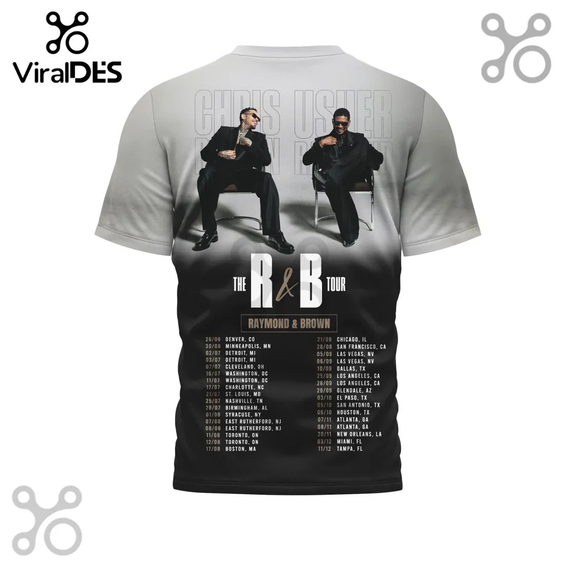 Chris Brown Usher The R&B Tour 2026 Concert T-Shirt
