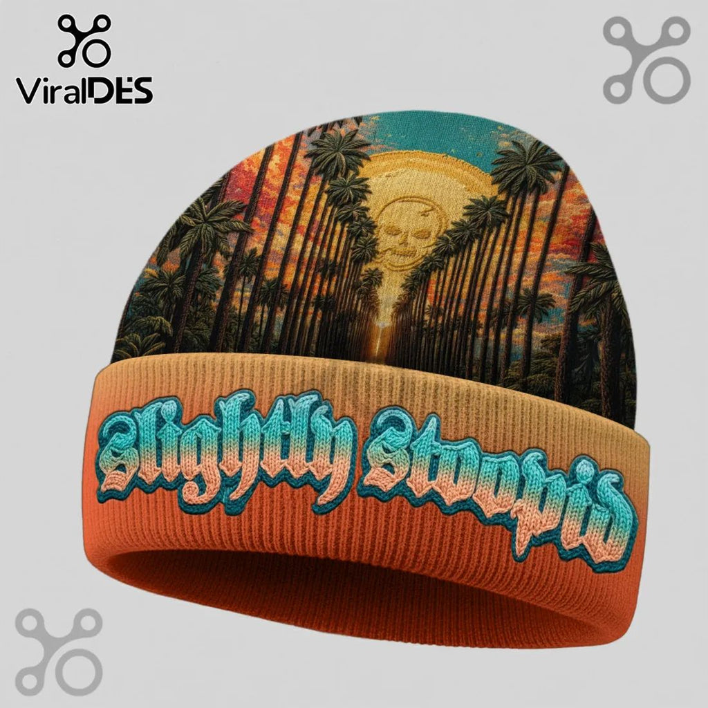 Slightly Stoopid Reggae Rock Tropical Sunset Knit Beanie Hat