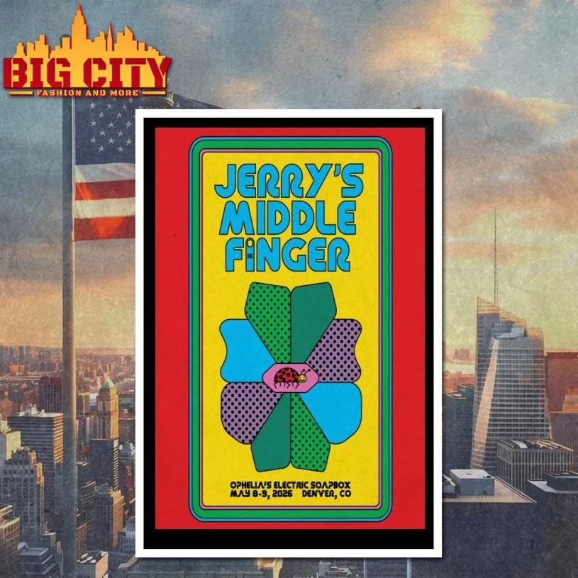 Jerry’s Middle Finger In Denver CO On May 8-9 2026 Tour Poster Shirt