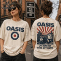 Oasis Band Liam and Noel Gallagher Beige T-Shirt