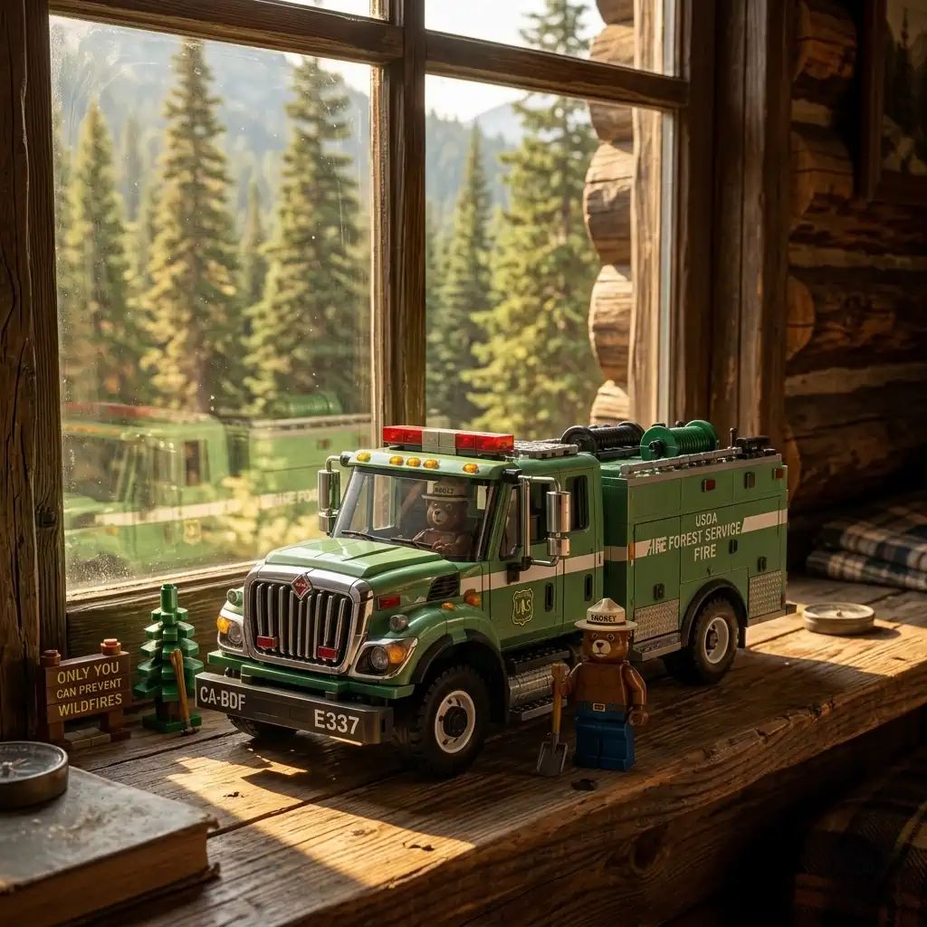 Smokey Bear Wildland Fire Engine Building Set