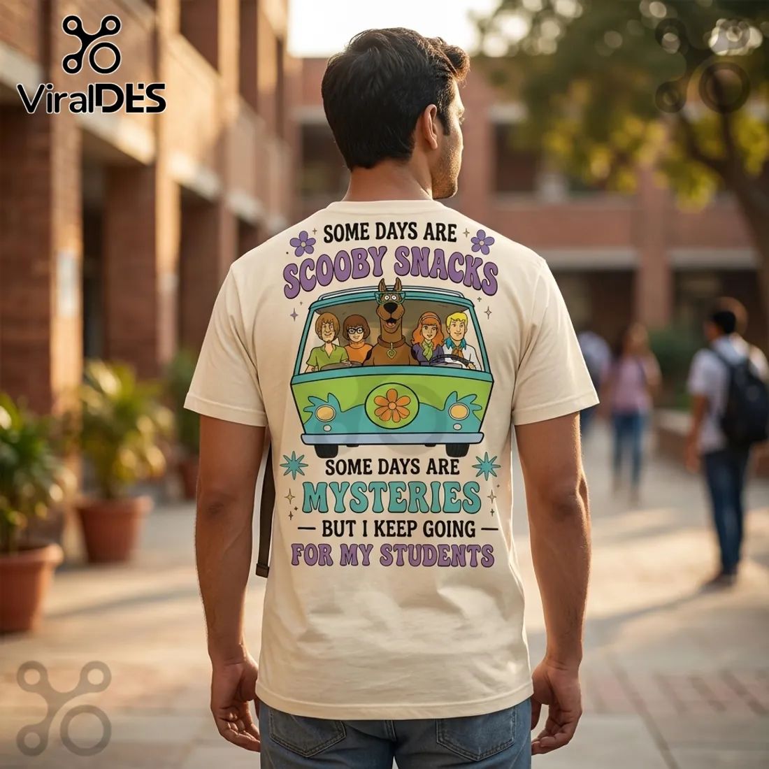 Scooby-Doo Teacher Mystery Solved Beige T-Shirt