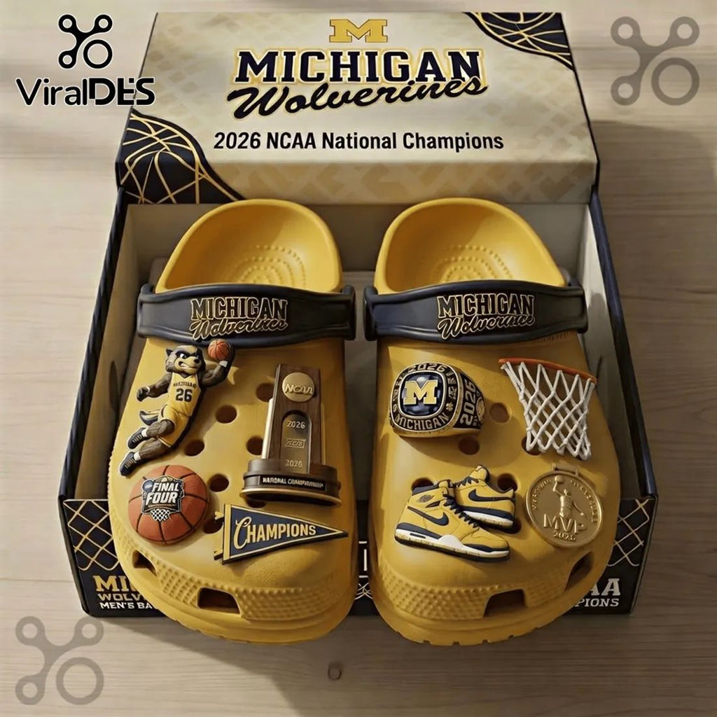 Michigan Wolverines 2026 NCAA National Champions Crocs With Charms