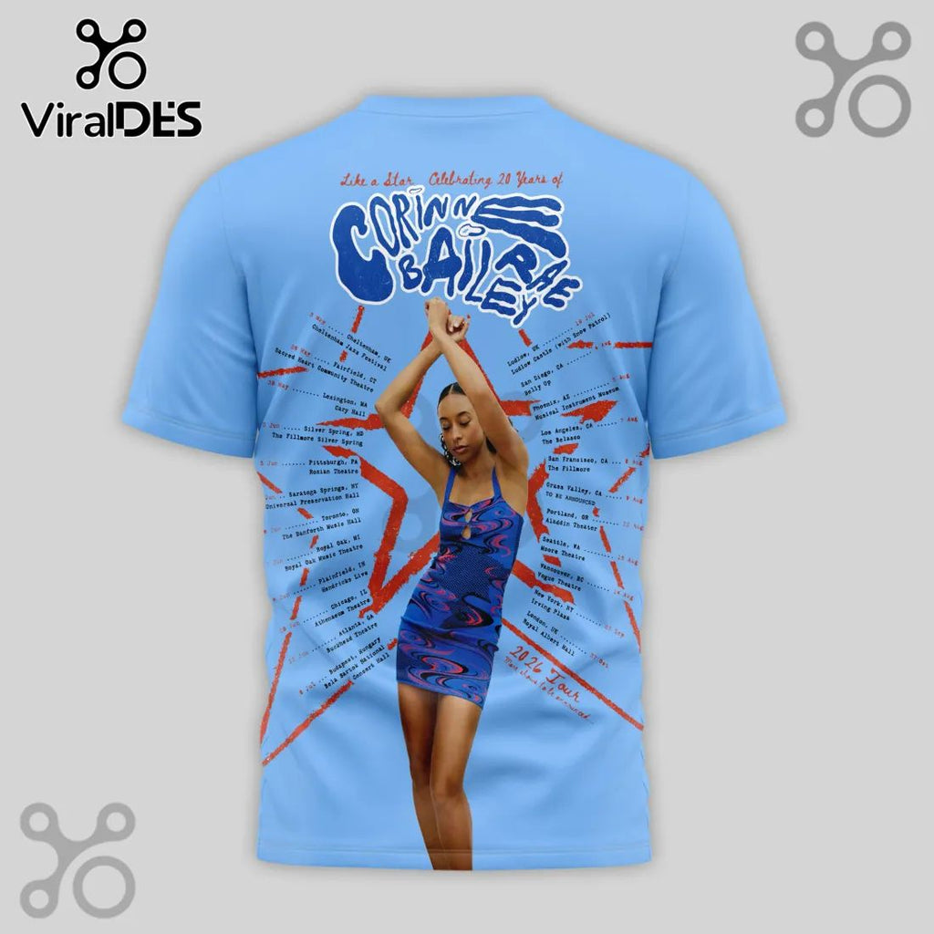Corinne Bailey Rae Like A Star 20th Anniversary Tour T-Shirt