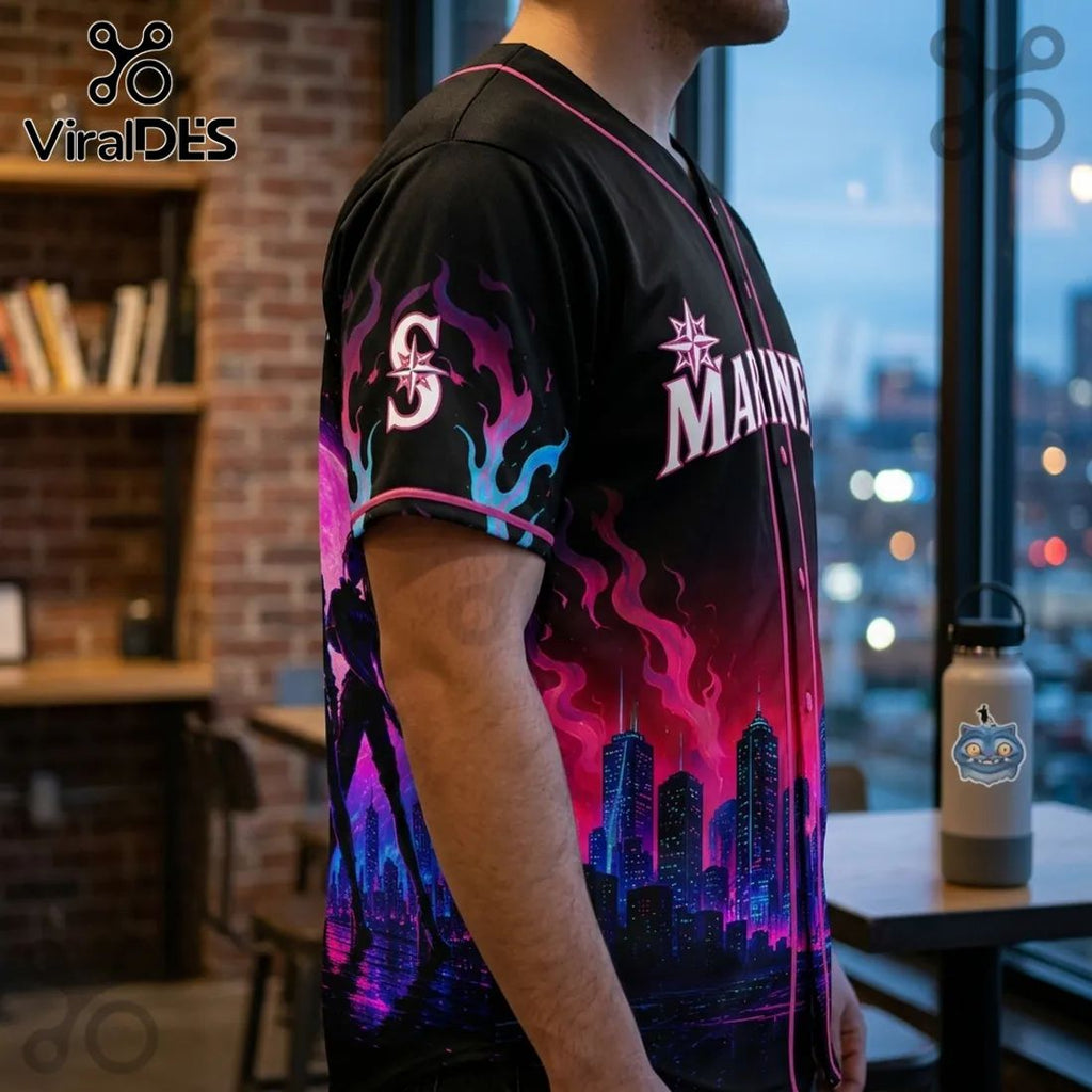Seattle Mariners K-Pop Demon Hunters Neon Jersey