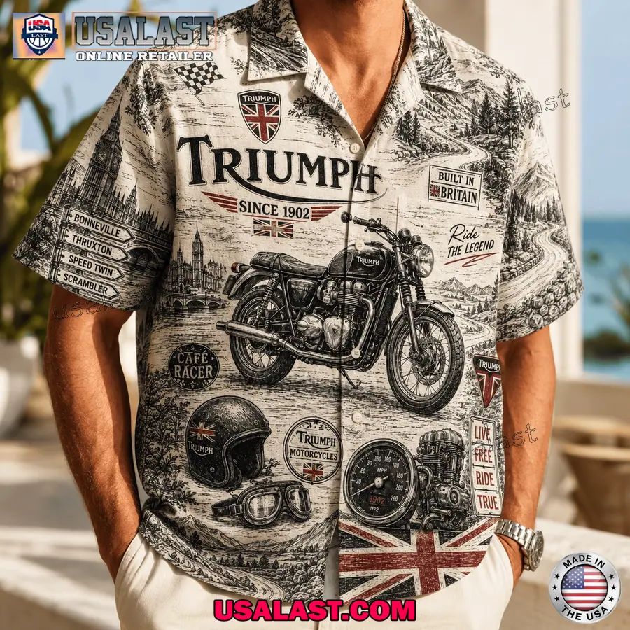 Triumph Motorcycle Vintage Hawaiian Shirt