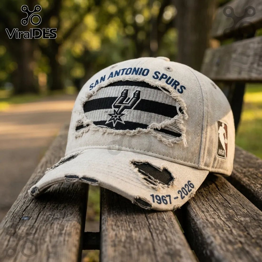 San Antonio Spurs 1967-2026 Anniversary Distressed Baseball Cap