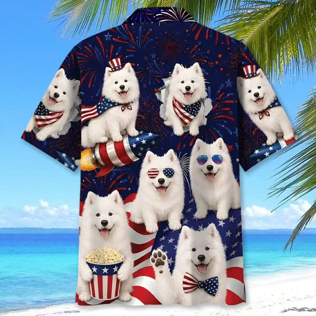 4th Of July Cute Samoyed Hawaiian Shirt