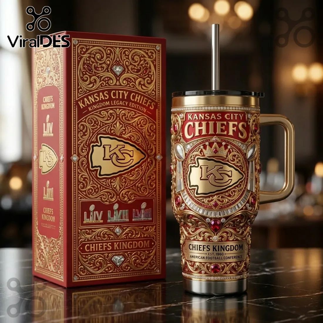 Kansas City Chiefs Kingdom Legacy 40oz Stanley Tumbler