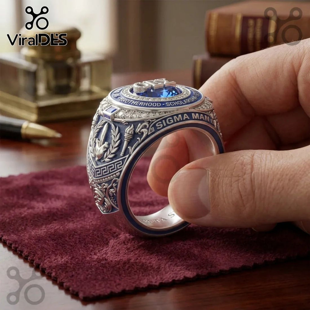Phi Beta Sigma Est 1914 Blue Enamel Commemorative Ring