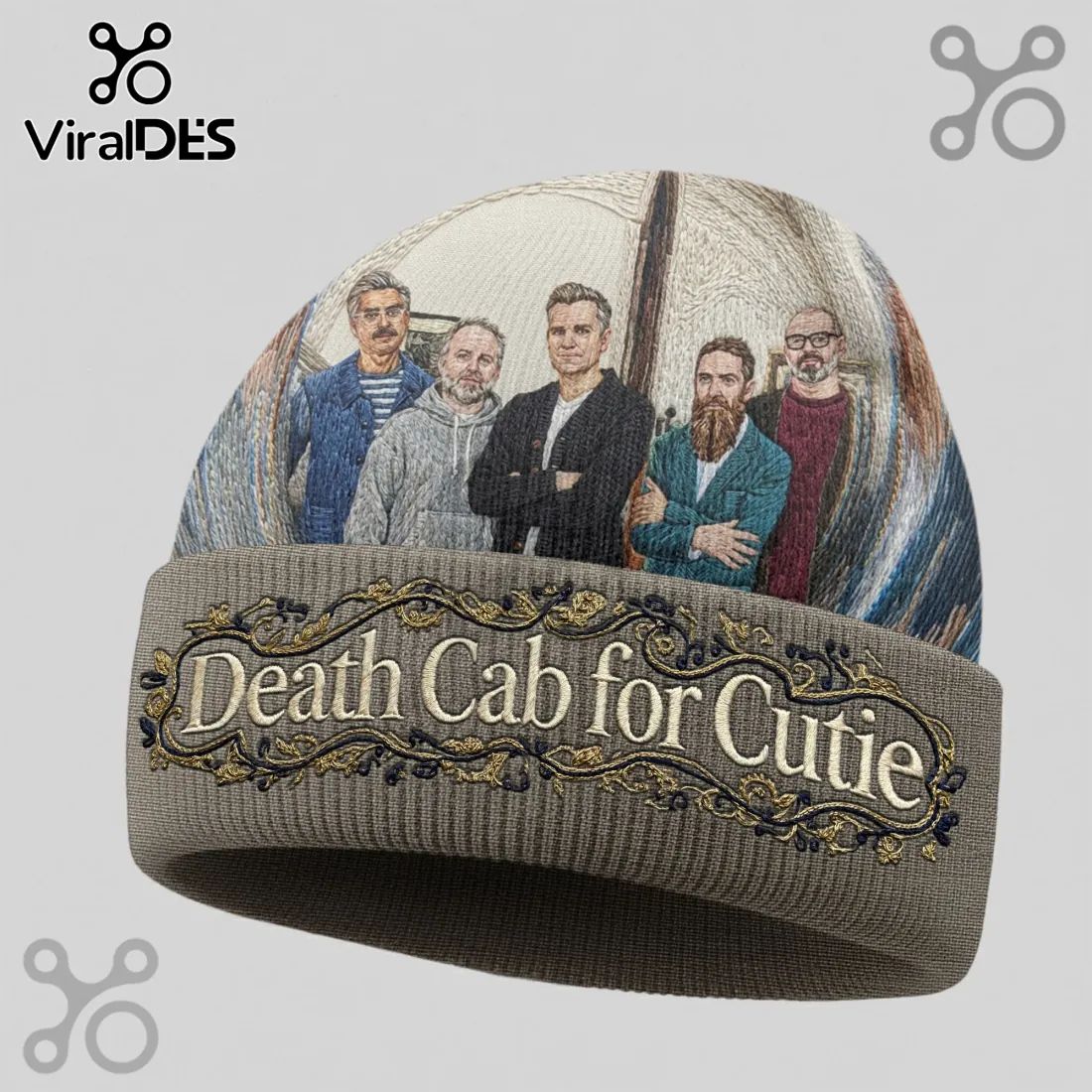 Death Cab for Cutie Embroidered Band Members Vintage Beanie Hat