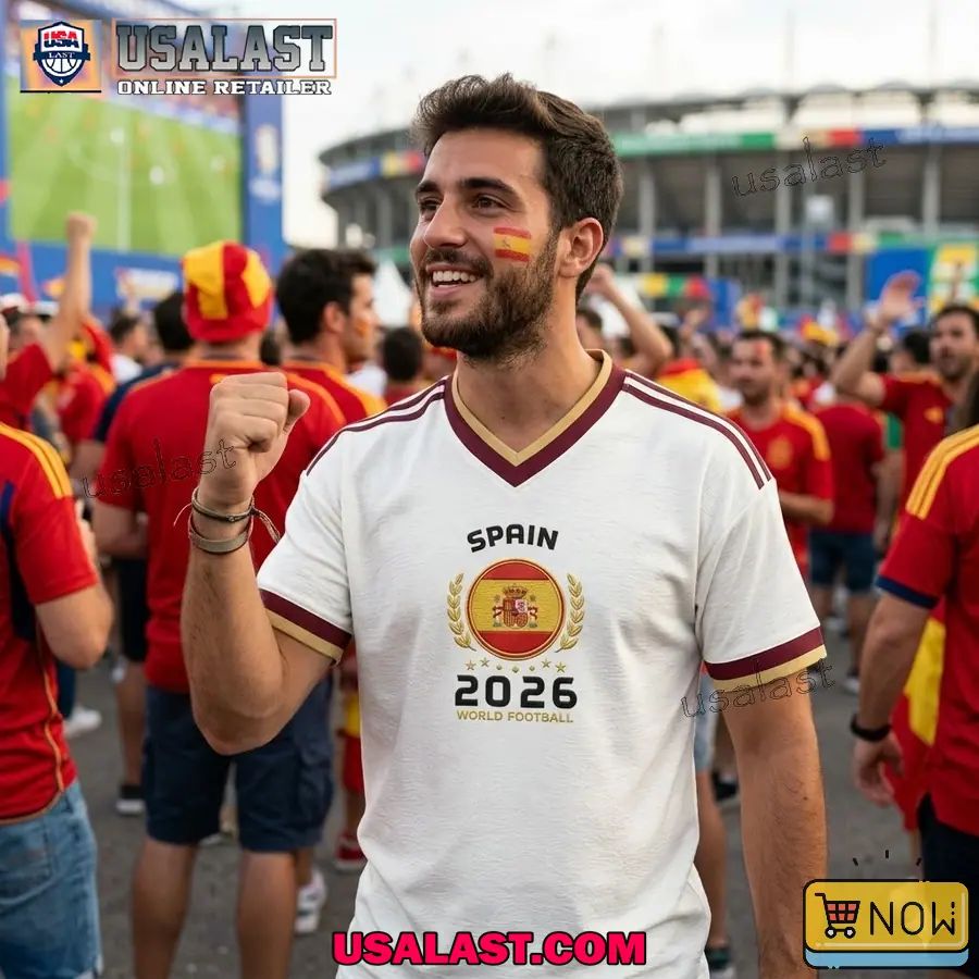 Spain Football WC 2026 Espana V-Neck Tee Shirt