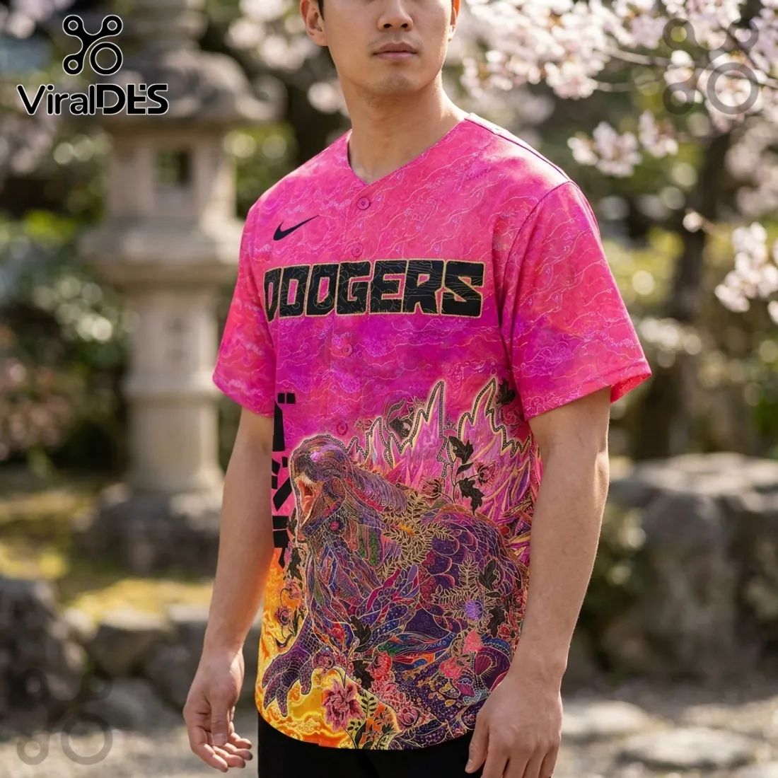 Godzilla Dodgers x Los Angeles King of Monsters Baseball Jersey