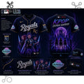 MLB x KPop Demon Hunters Kansas City Royals Navy Purple Jersey