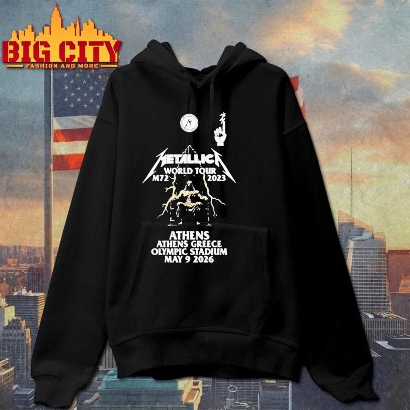 Metallica World Tour M72 2023 Athens Greece Olympic Stadium May 9 2026 Shirt