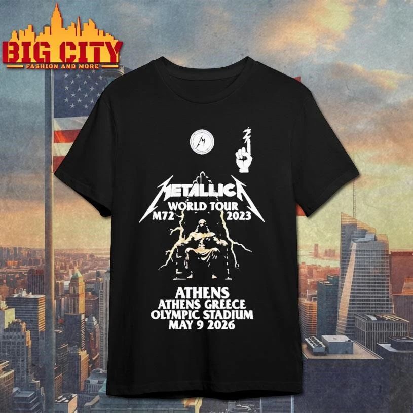 Metallica World Tour M72 2023 Athens Greece Olympic Stadium May 9 2026 Shirt