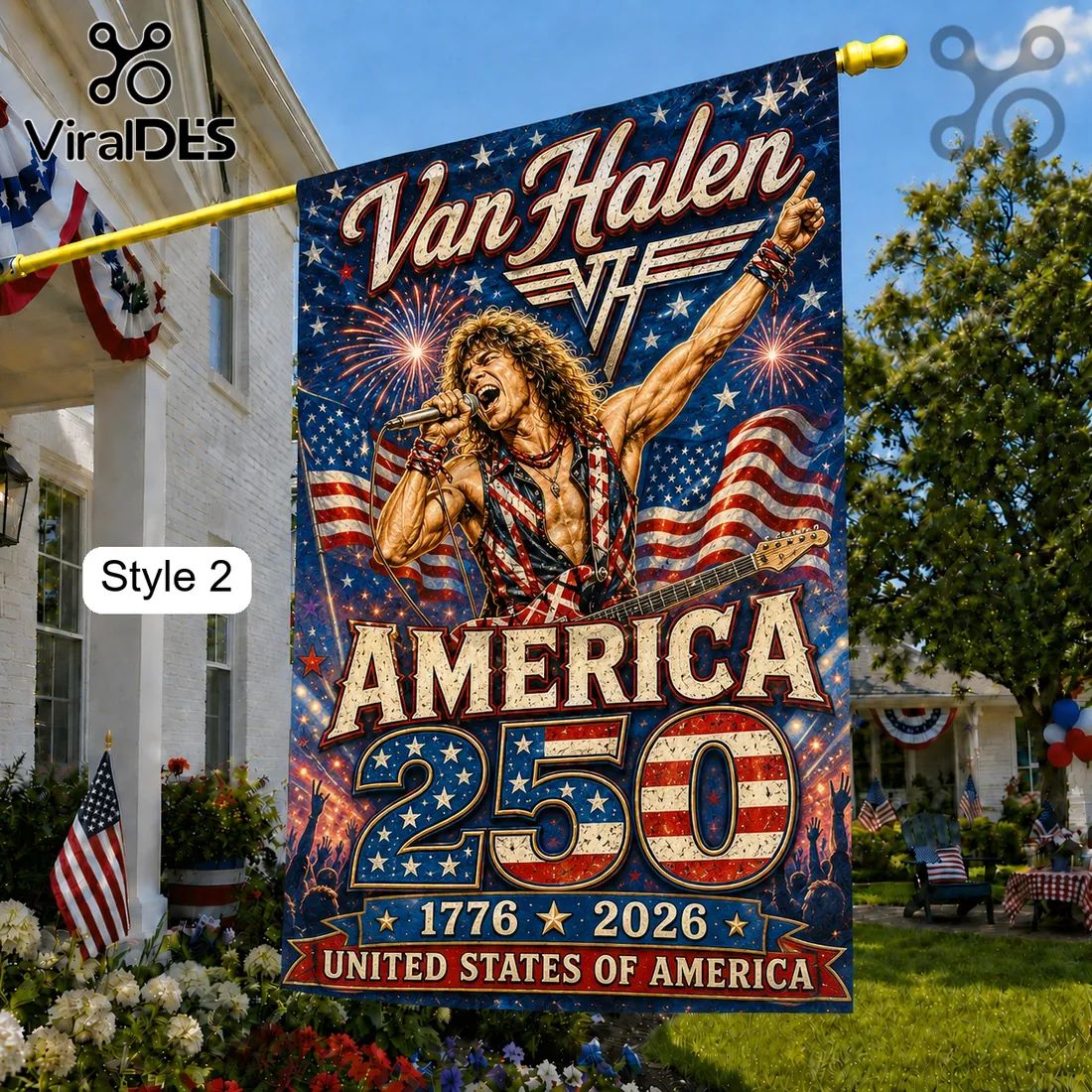 Van Halen x America 250 Years of Freedom 1776-2026 Garden Flag