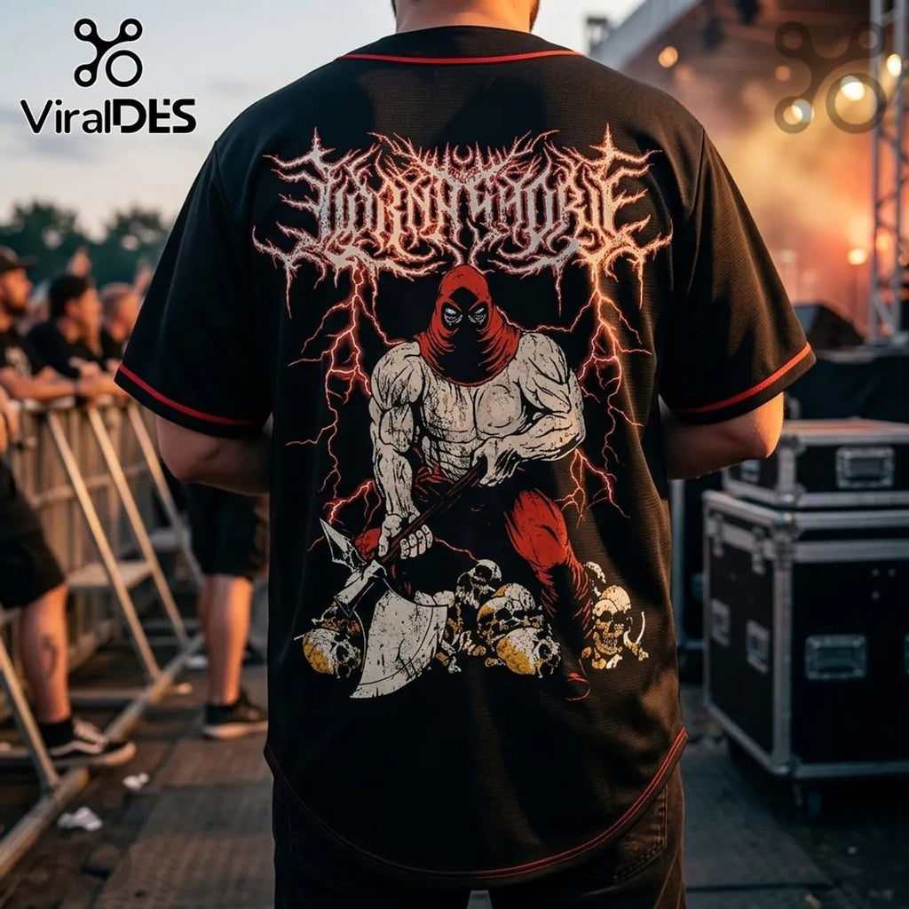 Lorna Shore Australia 2026 Tour Black Baseball Jersey