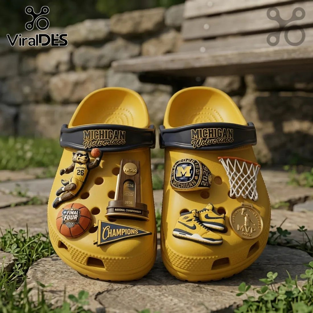 Michigan Wolverines 2026 NCAA National Champions Crocs With Charms
