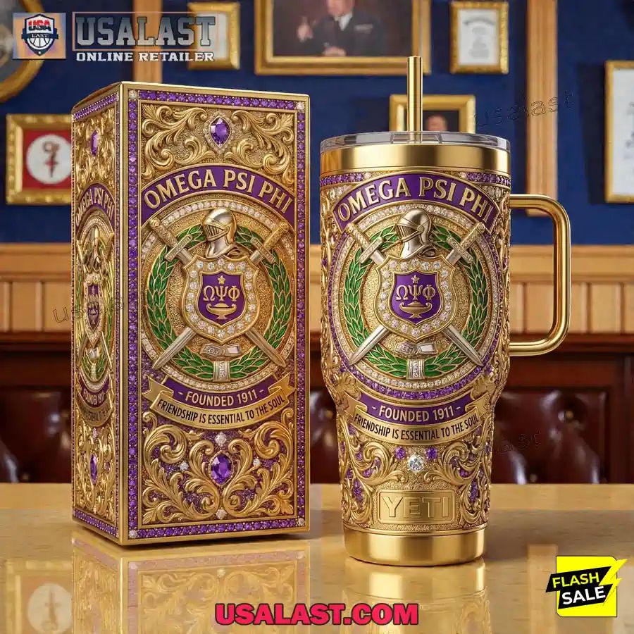 Omega Psi Phi Lovers 40oz Tumbler With Handle
