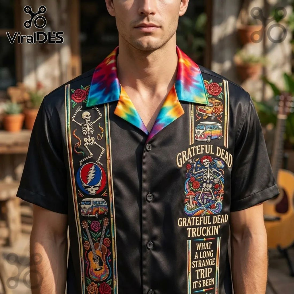 Grateful Dead Long Strange Trip Skeleton Premium Hawaiian Shirt