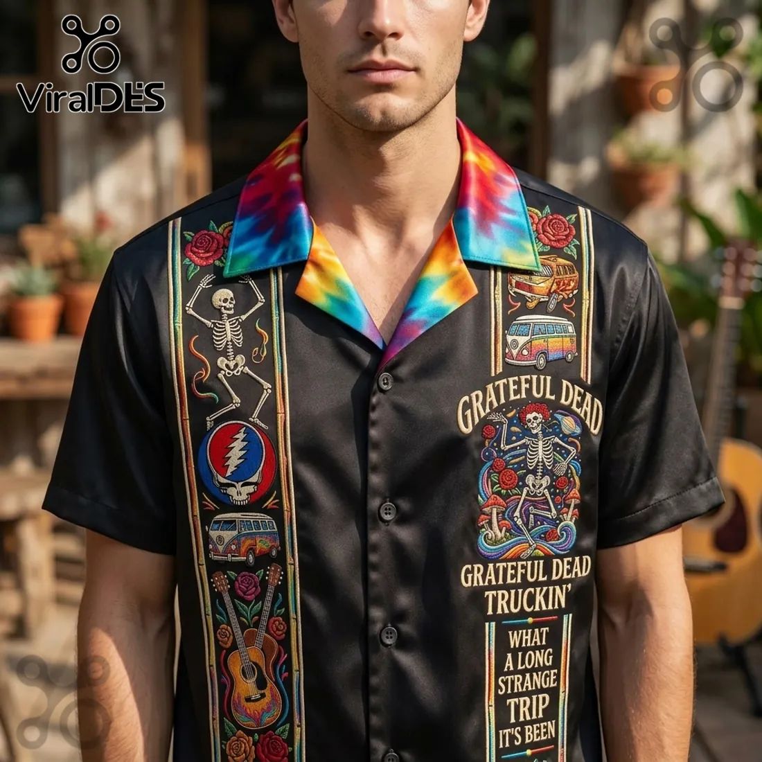 Grateful Dead Long Strange Trip Skeleton Premium Hawaiian Shirt