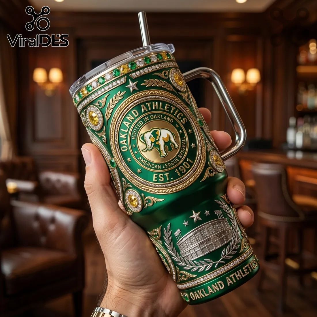 Oakland Athletics Luxury Commemorative 40oz Stanley Tumbler