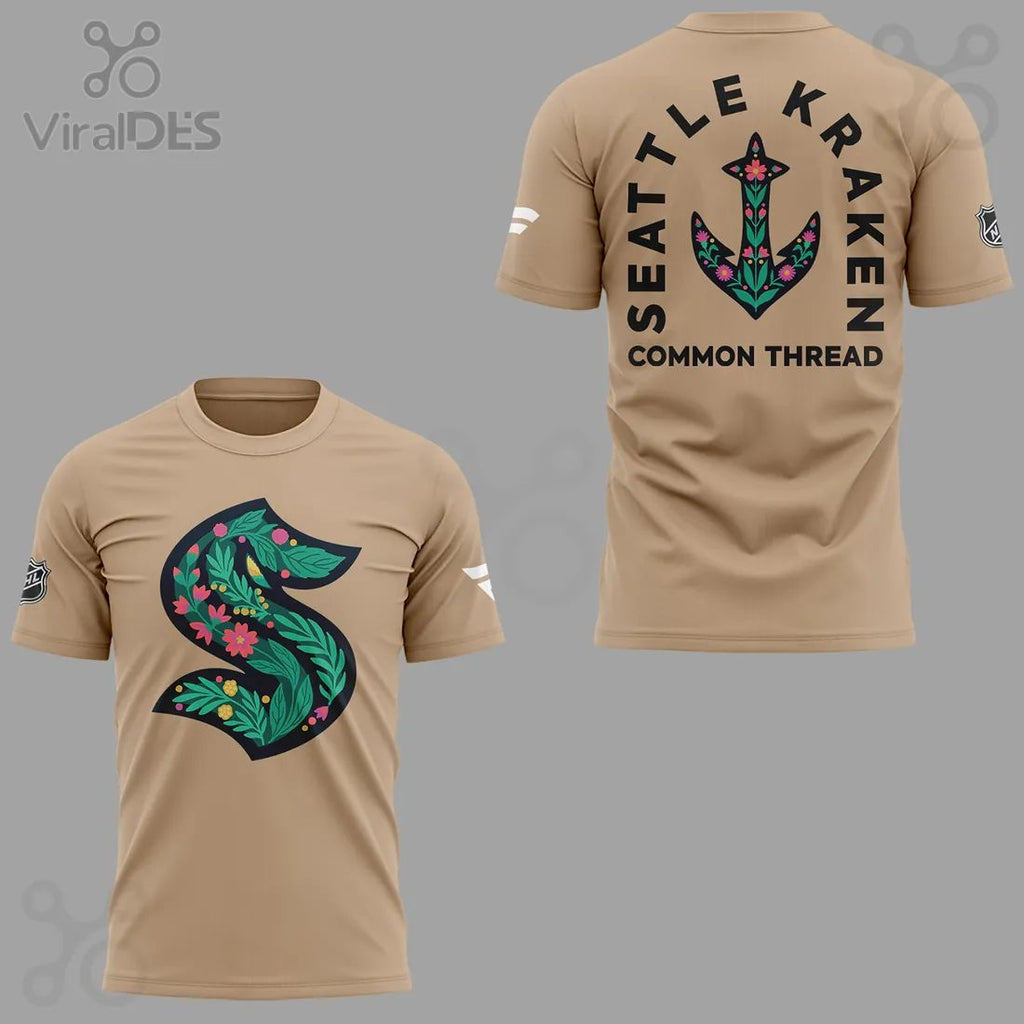 Seattle Kraken Common Thread Floral Logo T-Shirt
