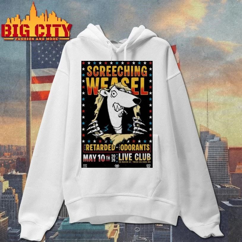 Awesome May 10 2026 Tour SCREECHING WEASEL Milan, Italy Poster Shirt