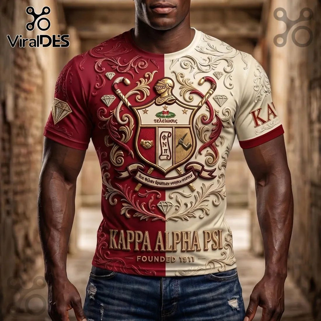 Premium Kappa Alpha Psi Crimson and Cream Shirt