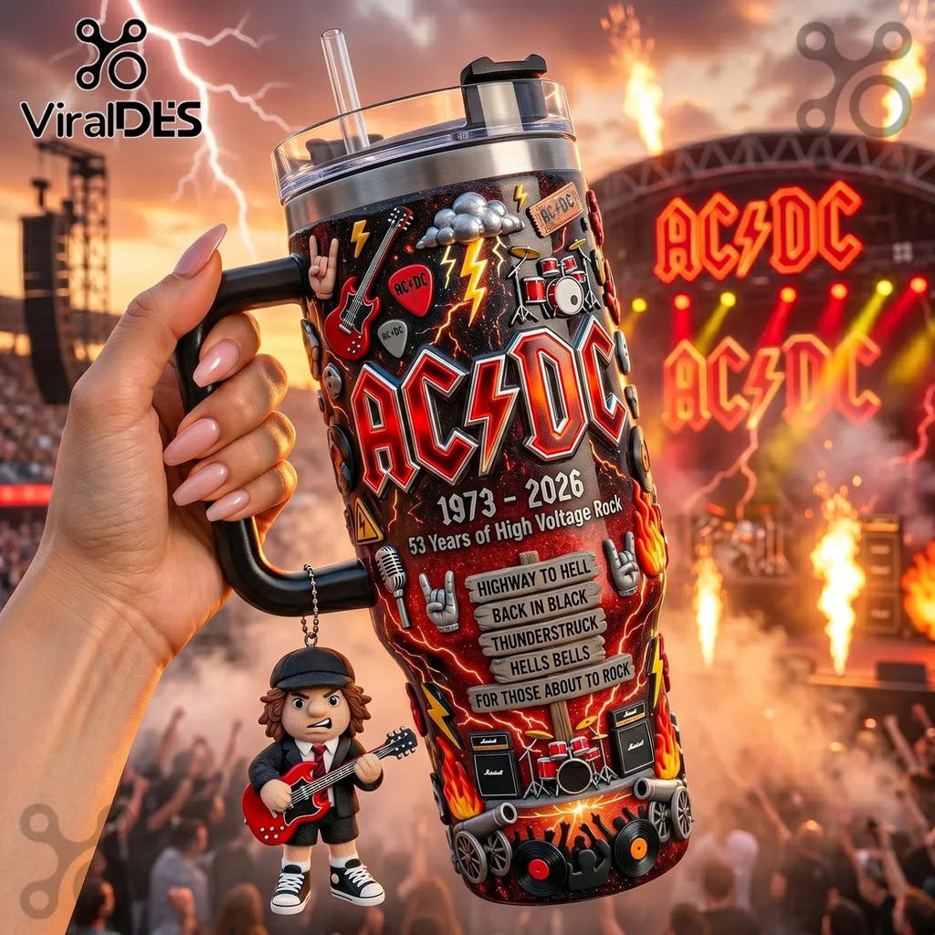 AC/DC High Voltage Rock 53rd Anniversary Stainless Steel Tumbler 40oz