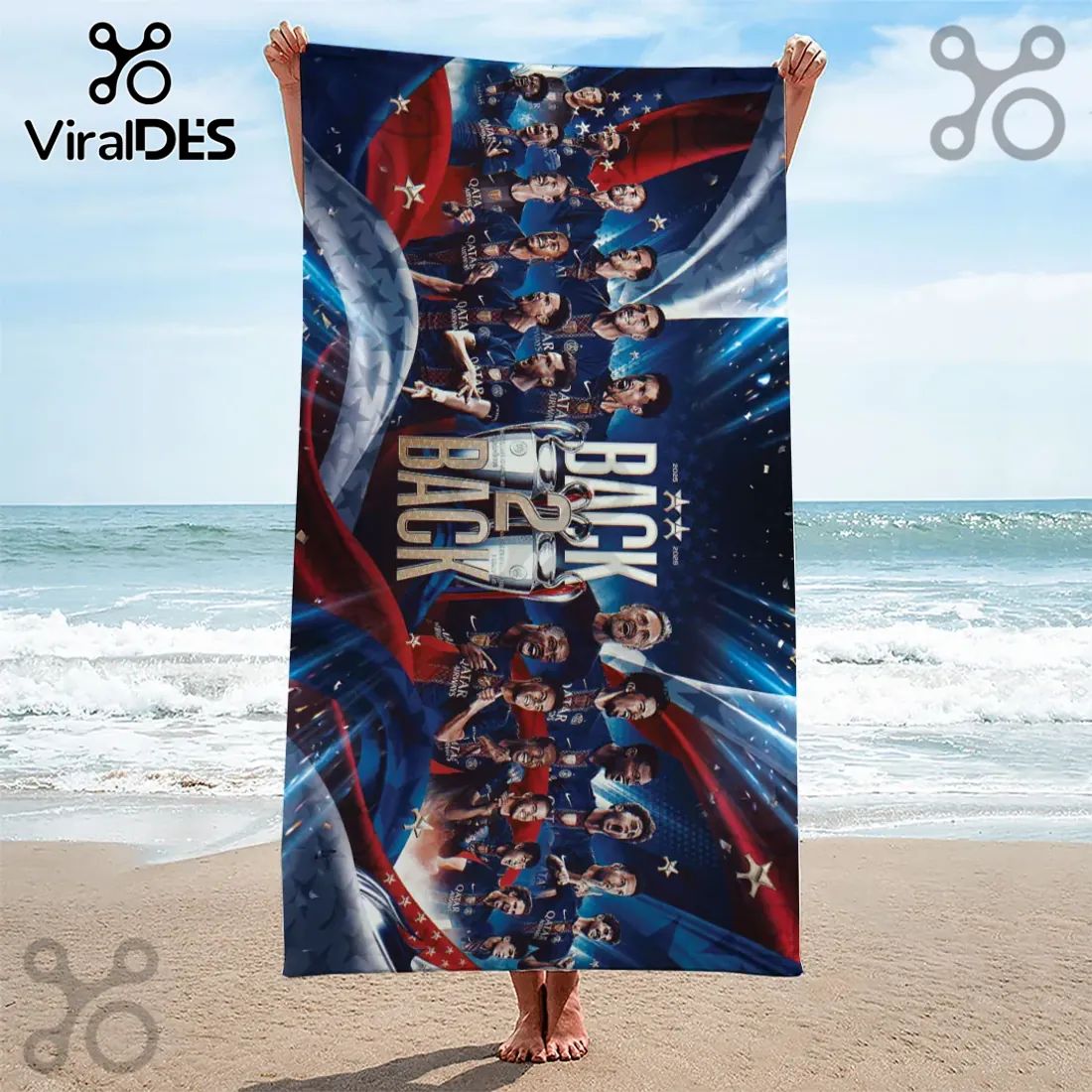 Paris Saint-Germain Champions of Europe 2025/2026 Beach Towel