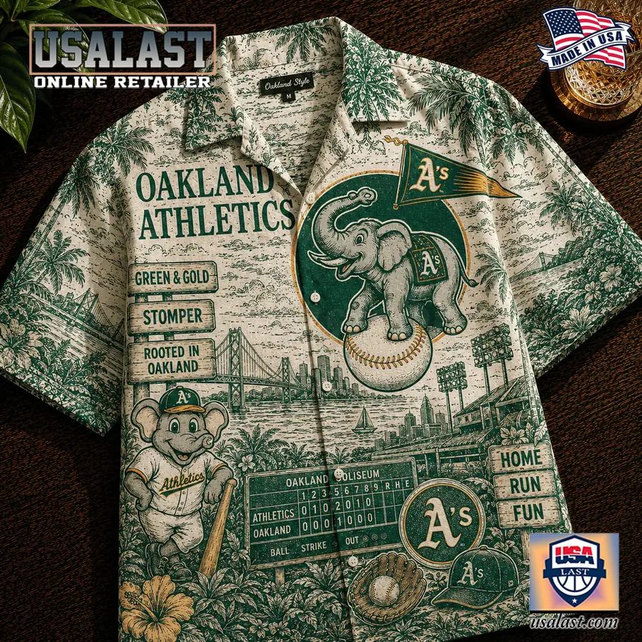 Oakland Athletics Vintage Tropical Hawaiian Shirt