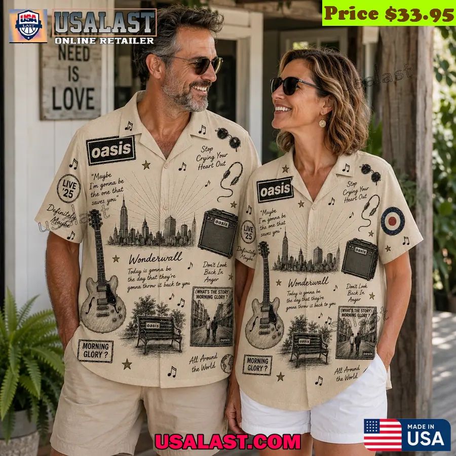 Oasis Band Wonderwall Vintage Hawaiian Shirt