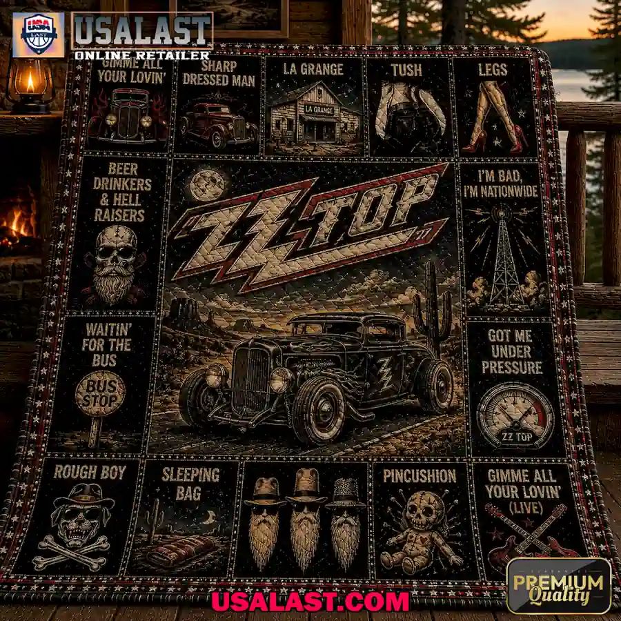 ZZ Top Eliminator Hot Rod Quilt Blanket