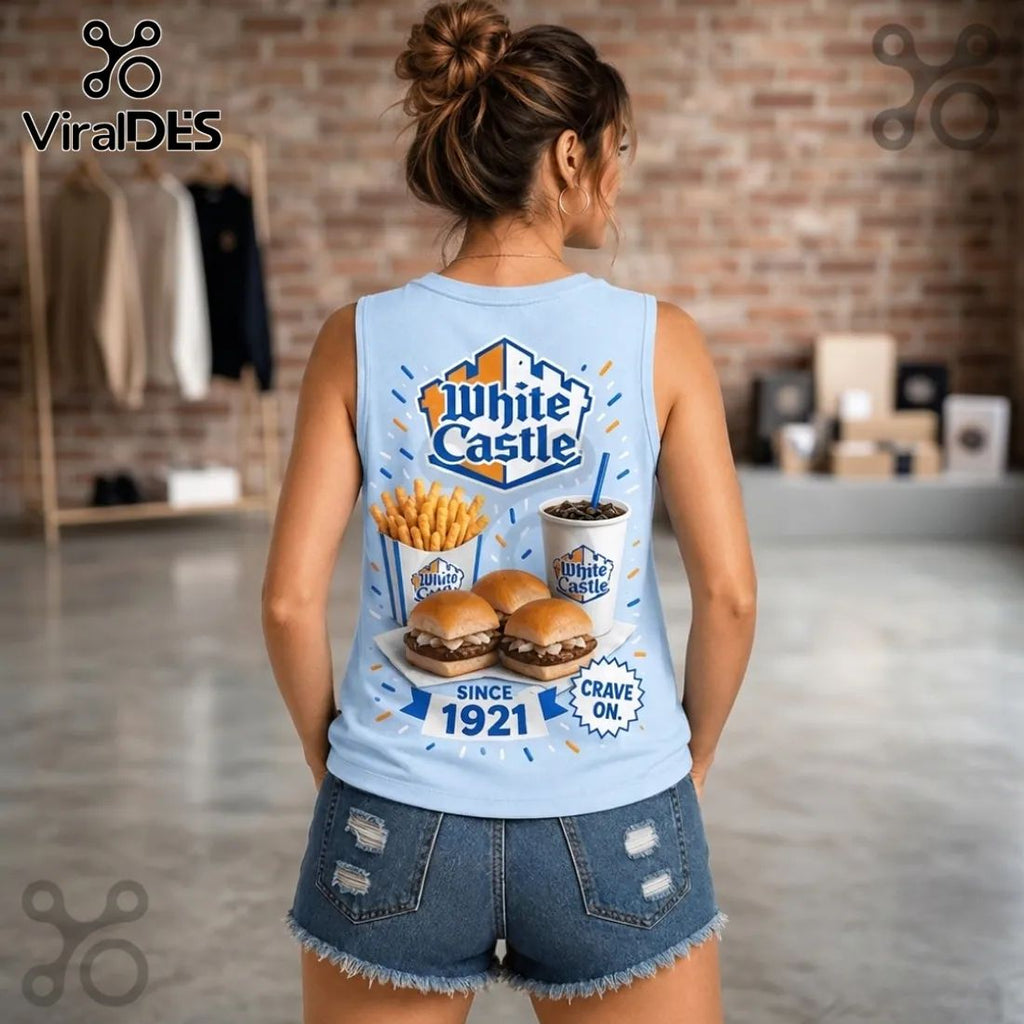 White Castle 1921 Slider and Fries V-Neck Tank Top