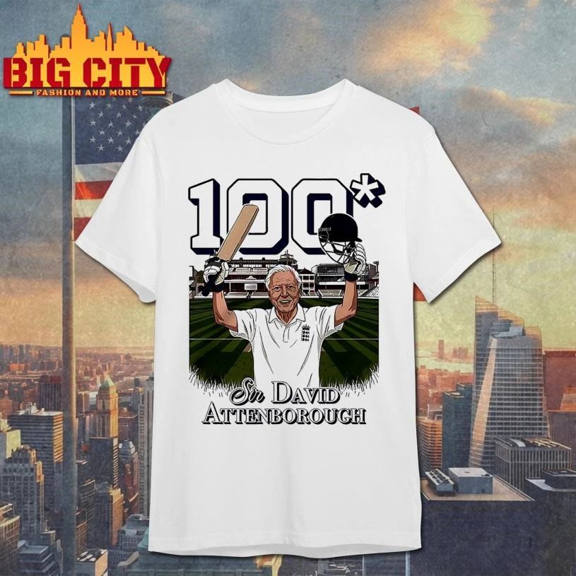 Sir David Attenborough 100 cricket players shirt