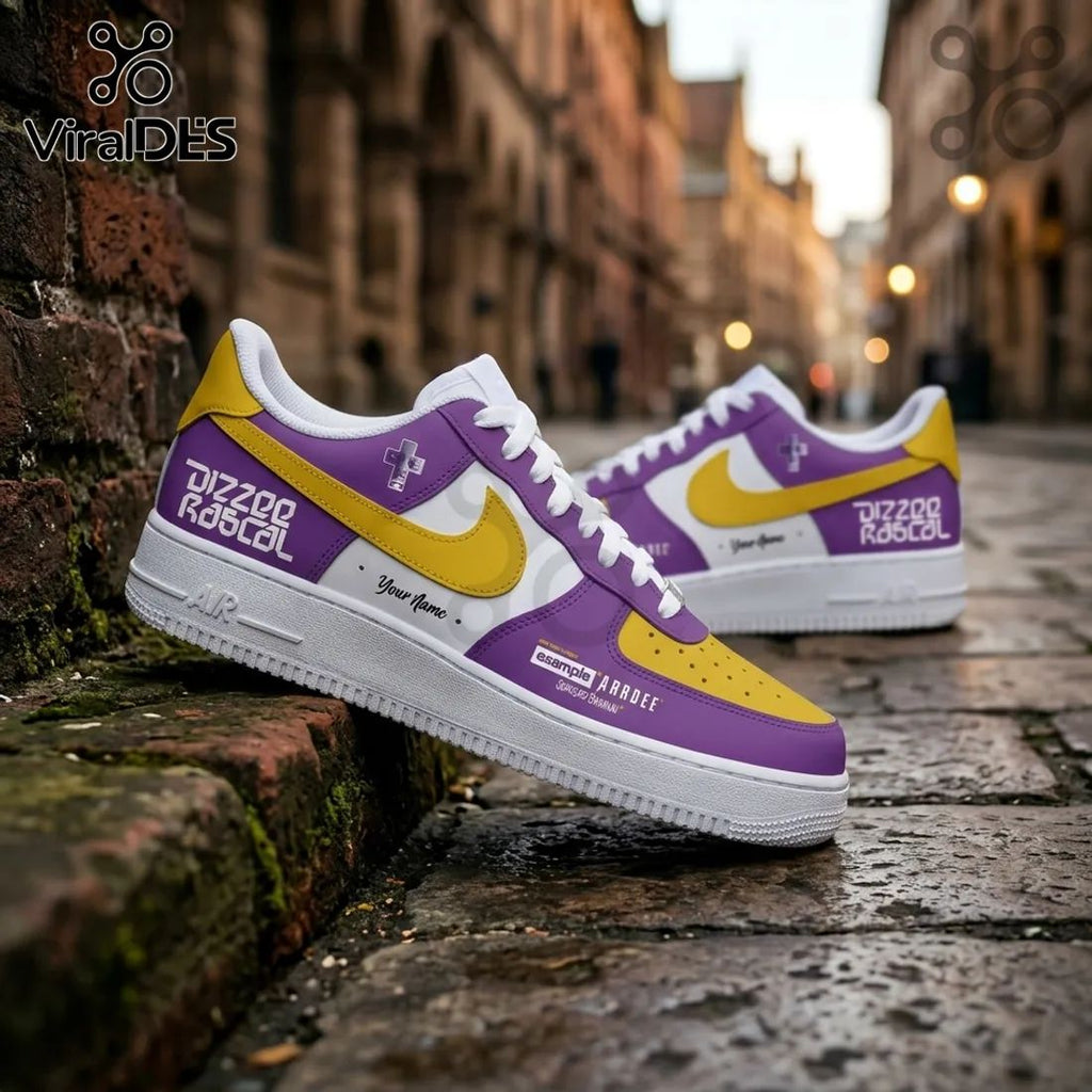 Dizzee Rascal We Want Bass 2026 Purple Yellow Air Force 1 Sneakers