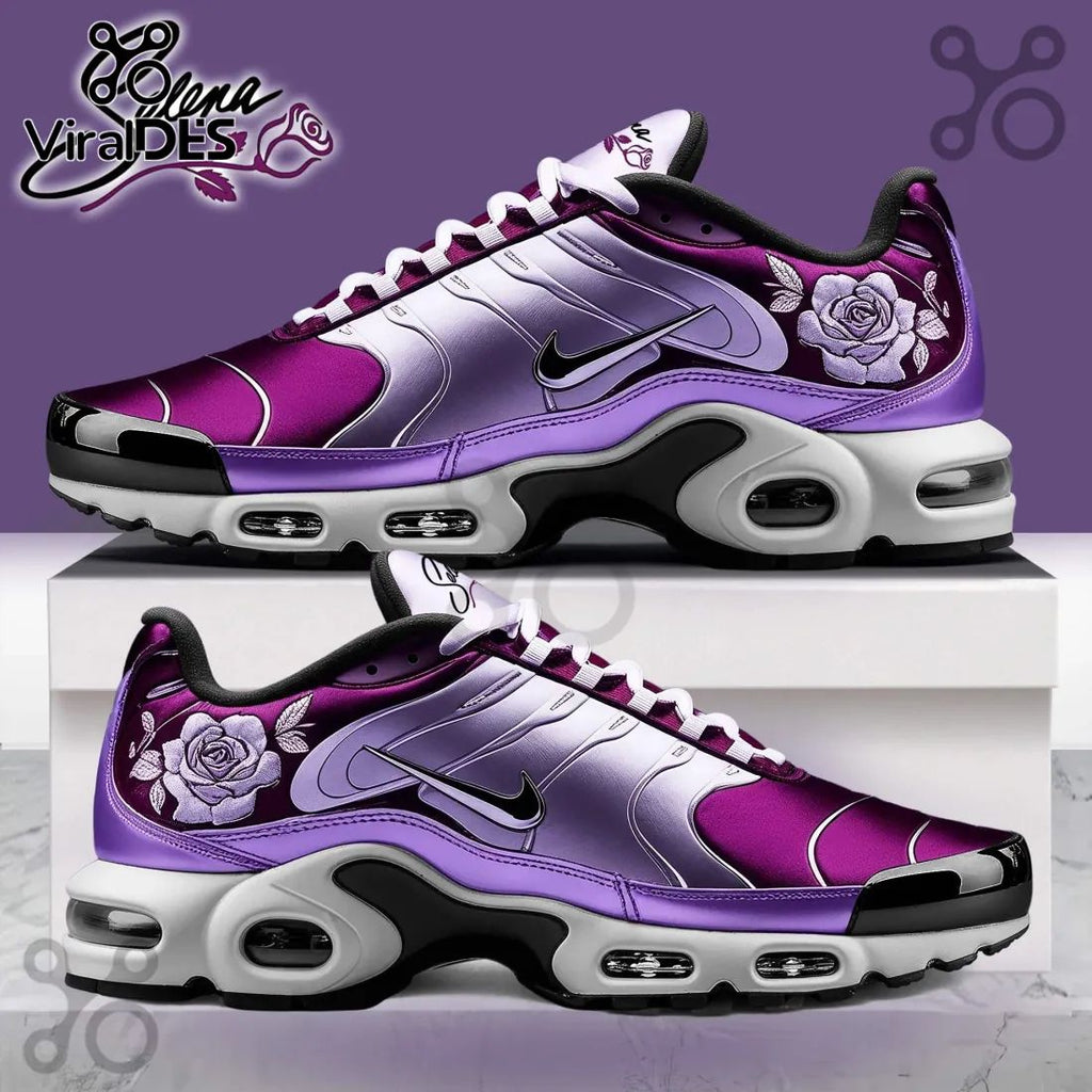 Selena Floral Purple Air Max Running Sneakers