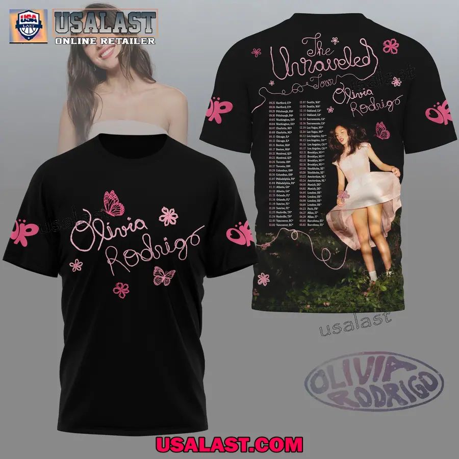 Olivia Rodrigo The Unraveled 2026 Tour 3D Tee Shirt