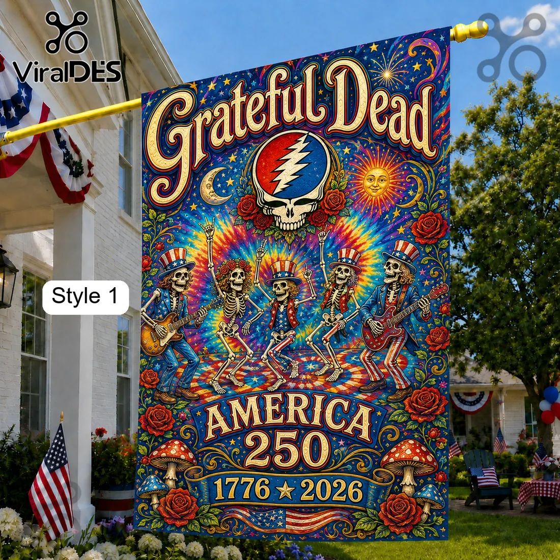 Grateful Dead x USA 250th Anniversary 1776-2026 House Flag