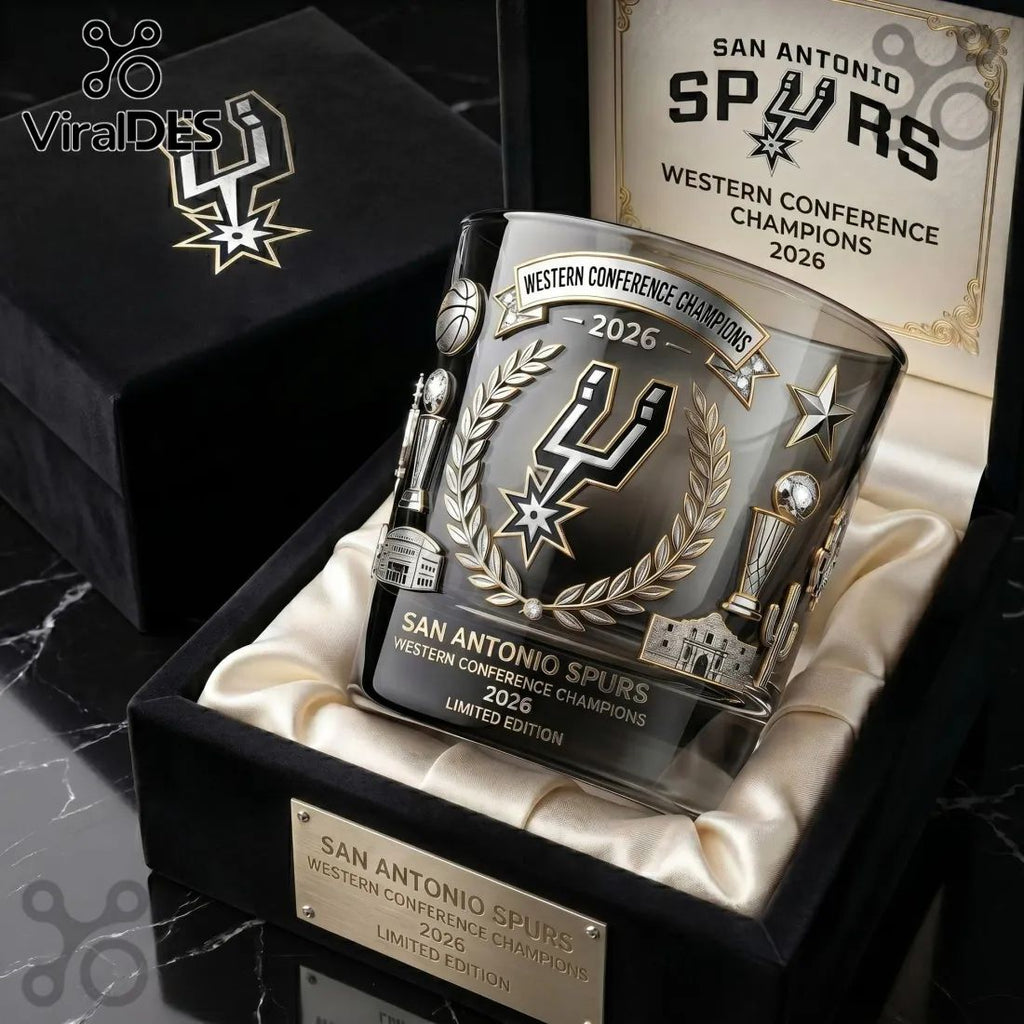 San Antonio Spurs 2026 Western Conference Champions Whiskey Glass