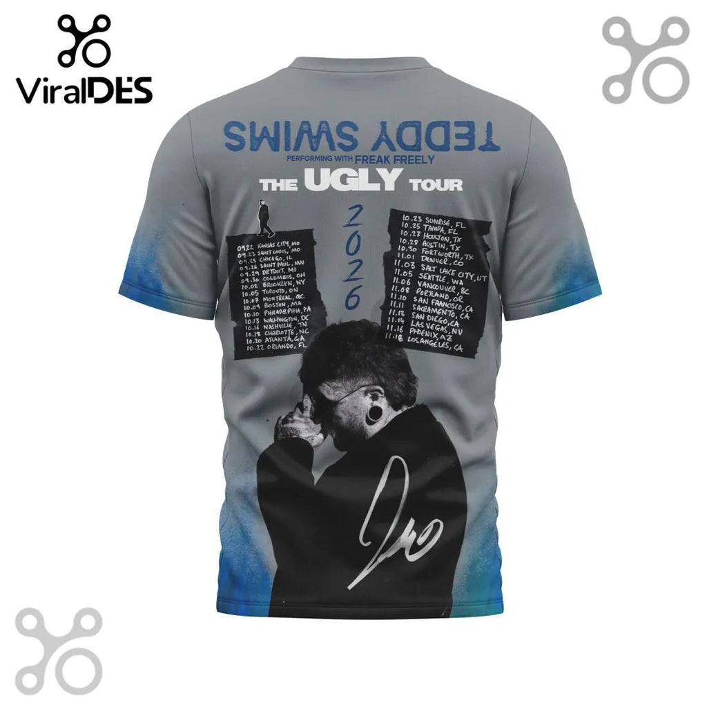 Teddy Swims The Ugly Tour 2026 Concert Fan Merch Portrait T-Shirt