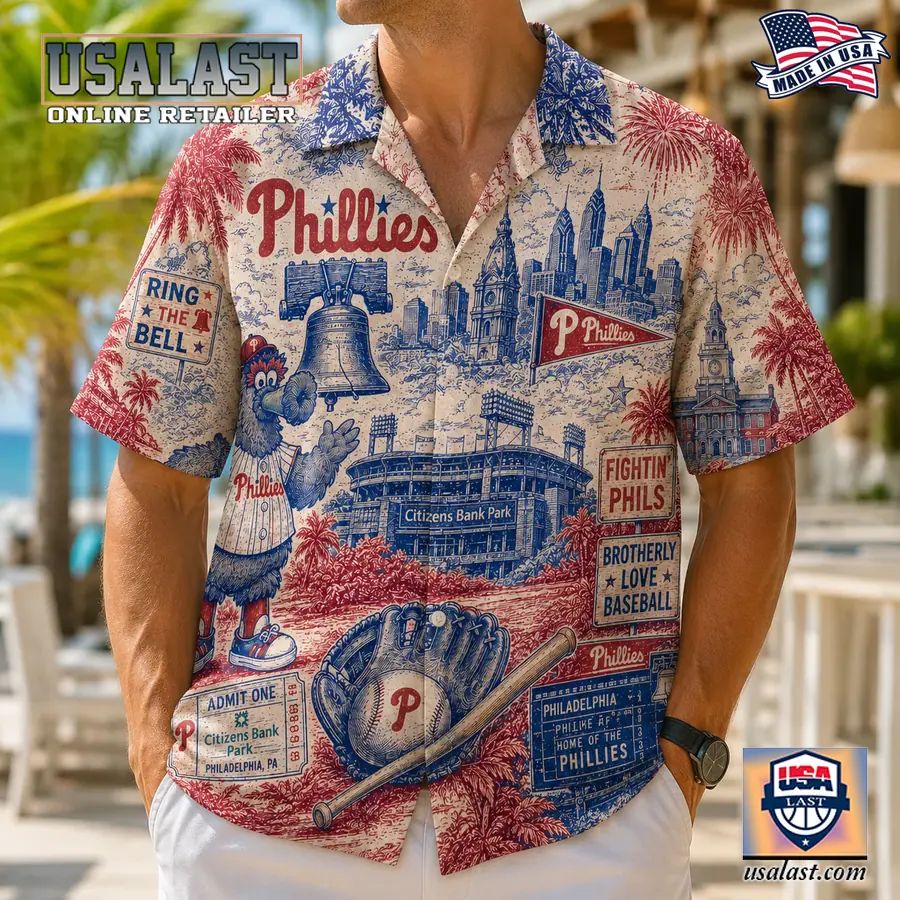Philadelphia Phillies Vintage Tropical Hawaiian Shirt
