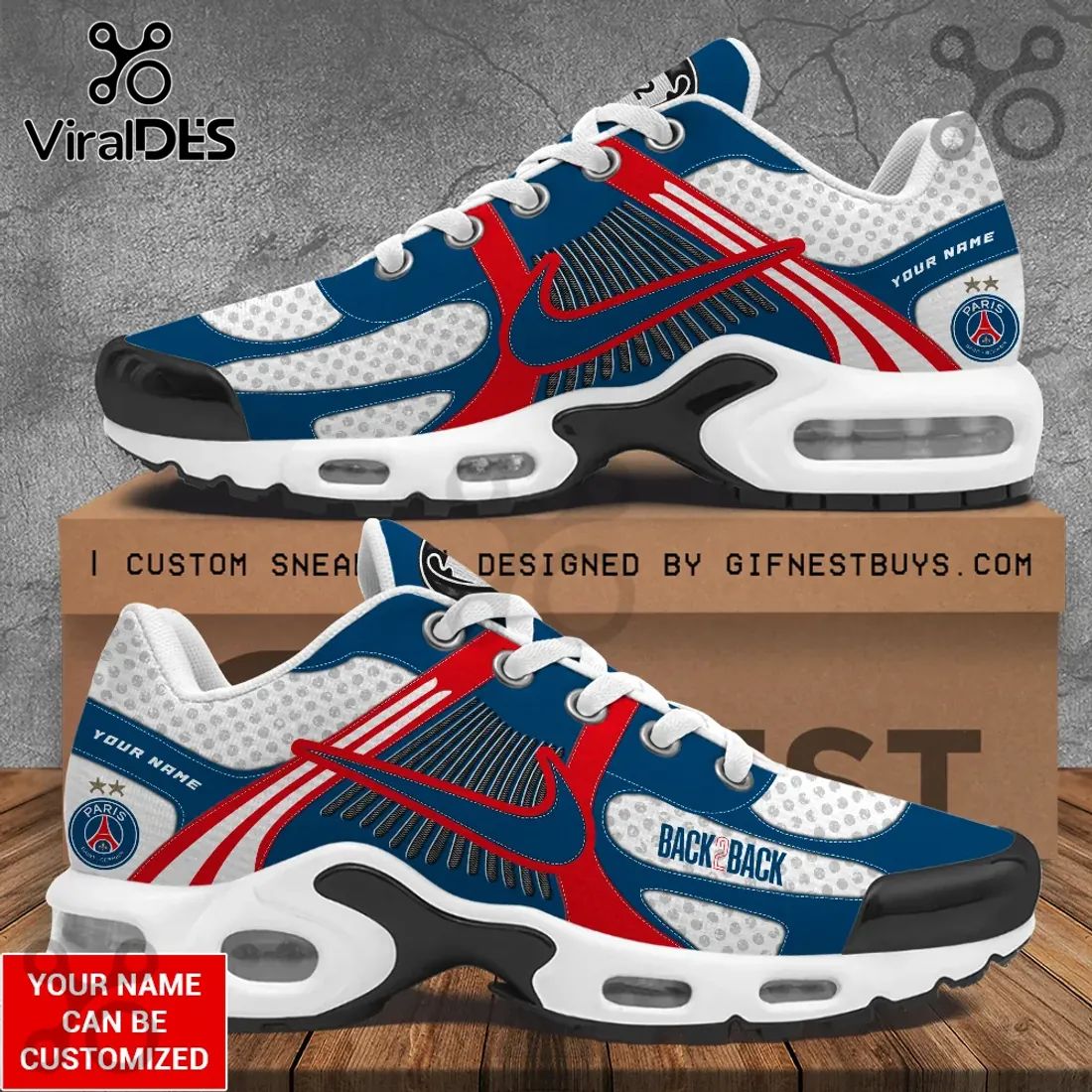 Paris Saint-Germain Air Max Custom Name Anniversary Air Max Plus Sneakers