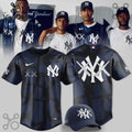 KAWS x New York Yankees Navy Blue Camo Baseball Jersey
