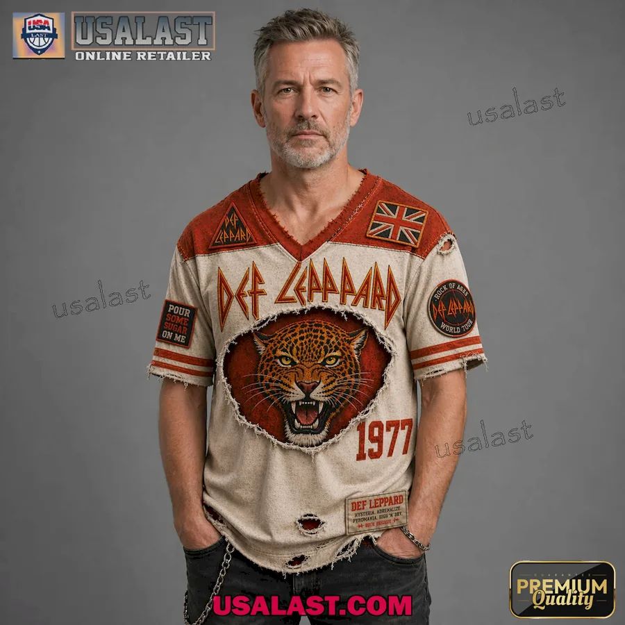 Def Leppard Rock Premium Printed V-Neck Shirt