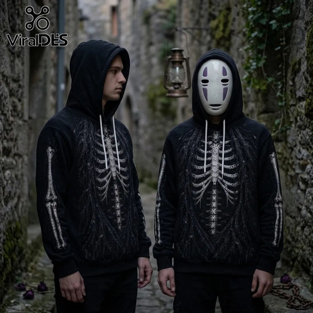 No Face Kaonashi Skeleton Streetwear Hoodie