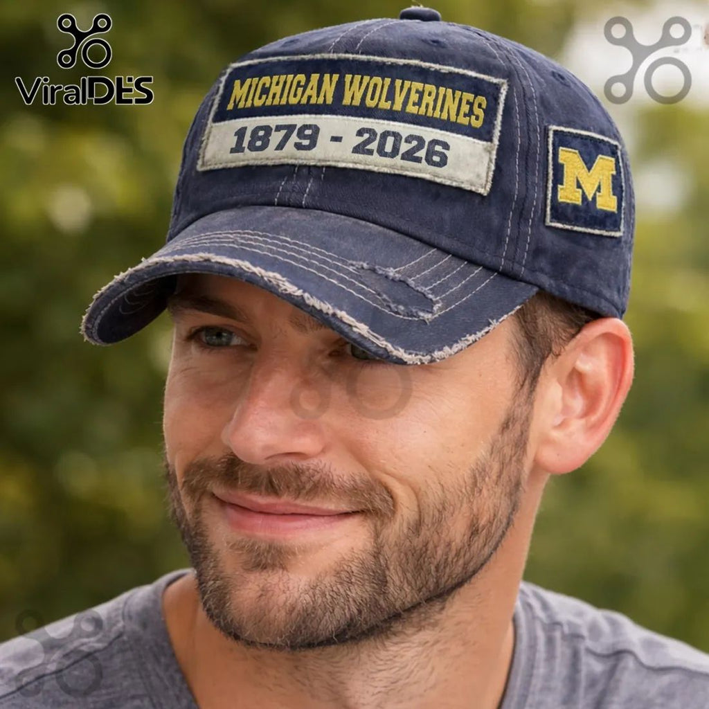 Michigan Wolverines 1879-2026 Vintage Distressed Baseball Cap